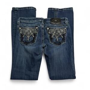 Miss Me Embellished Y2K Low Rise Boot Cut Mcbling Jeans Womens Size 28